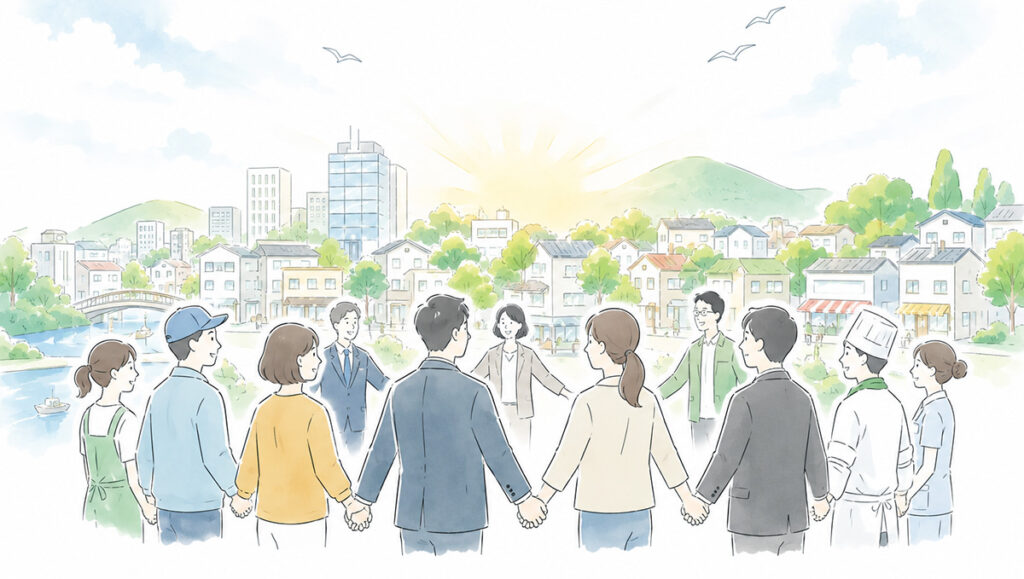地域をつなぐイメージ