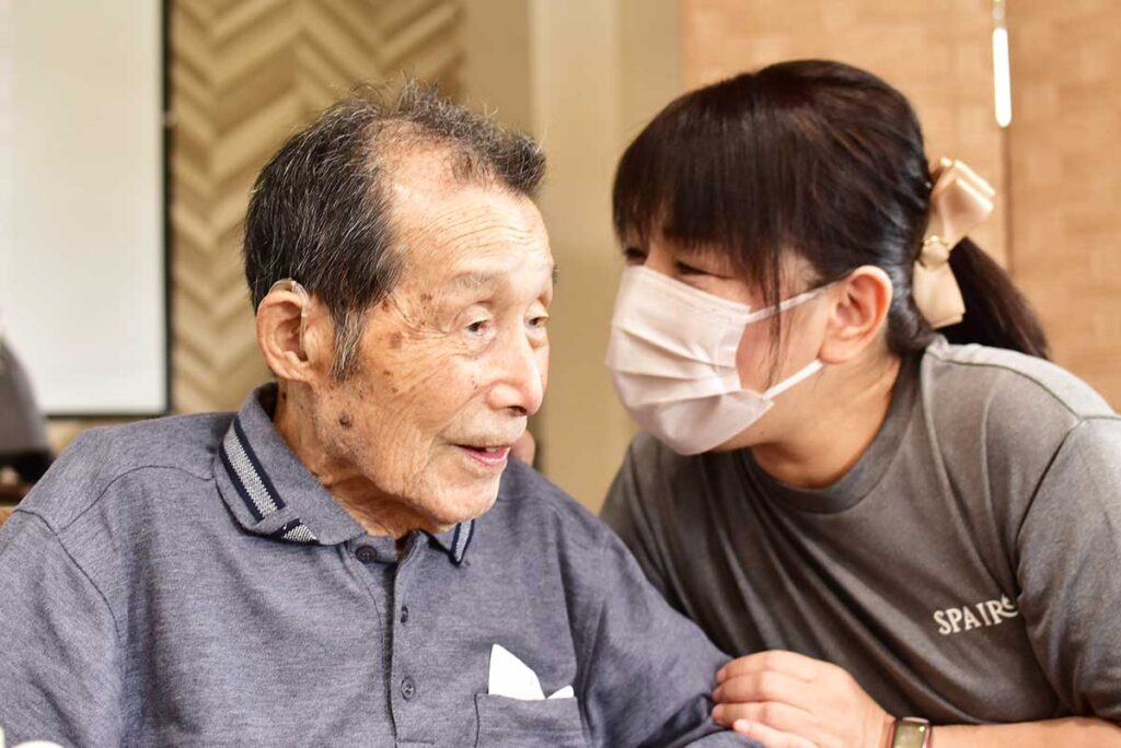 利用者と施設長